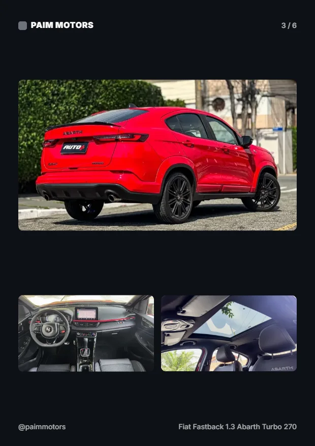 Página de fotos do PDF comercial real do Fiat Fastback Abarth
